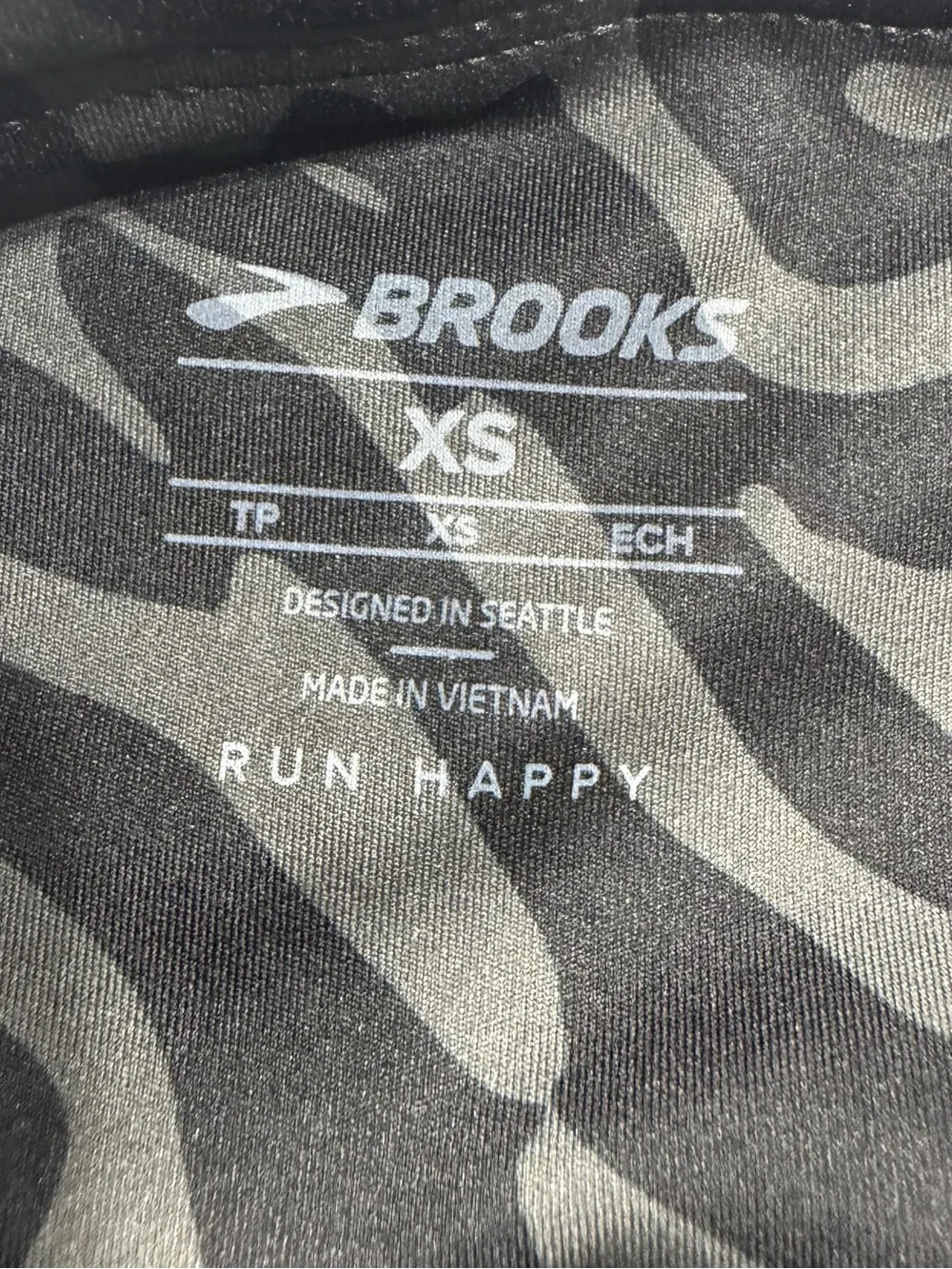 Brooks Spark 8” Short Tight XS Obsidian Speedscape Running Shorts NWT Black Gray